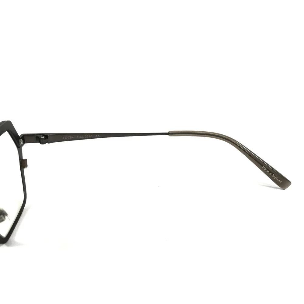 Tom Davies Eyeglasses Frames TD784 Col. 2363 Matte Brown Gray Hexagon 49-19-140